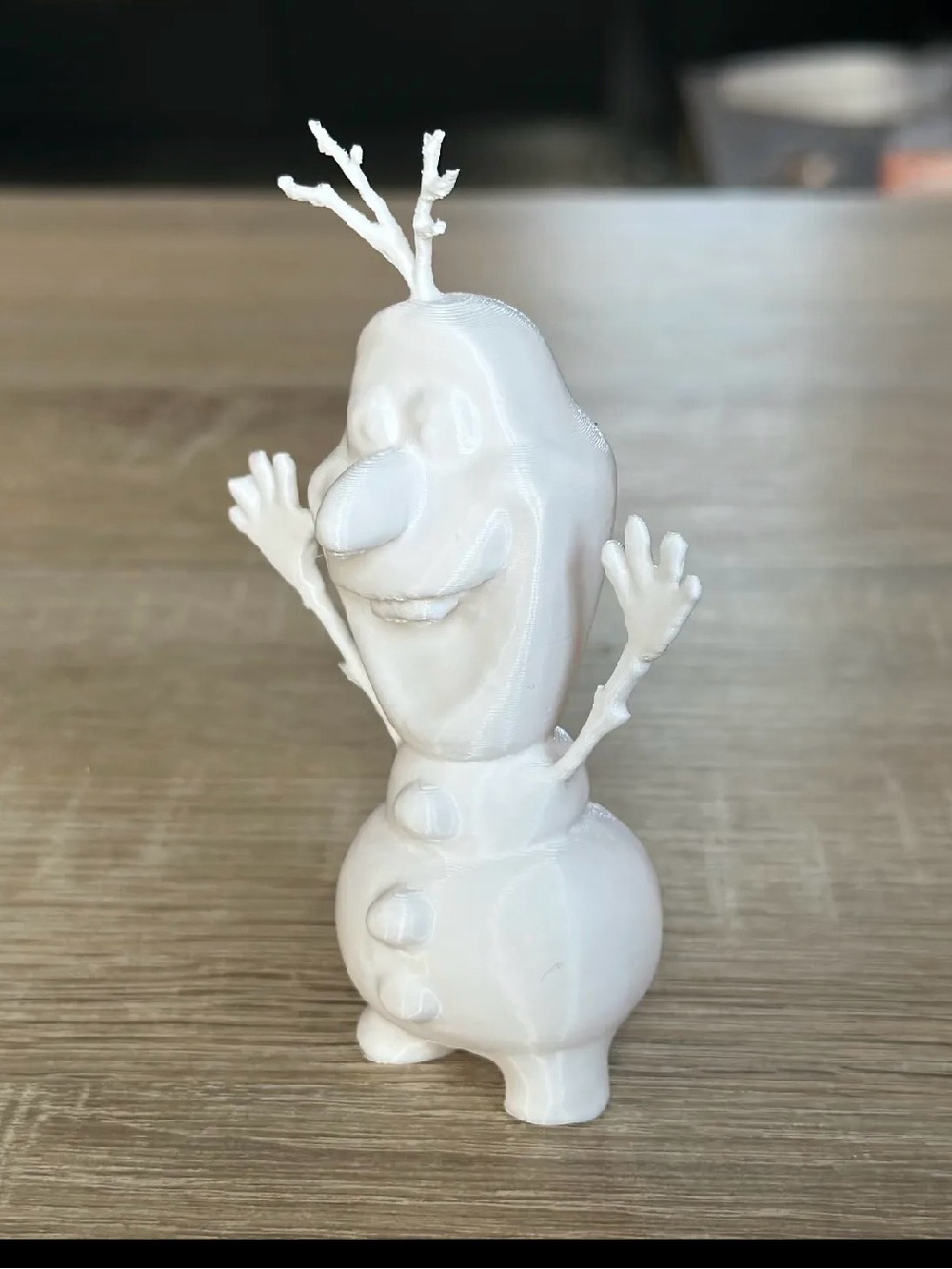 White 3D Printed Snowman Figurine Decorative Home Art